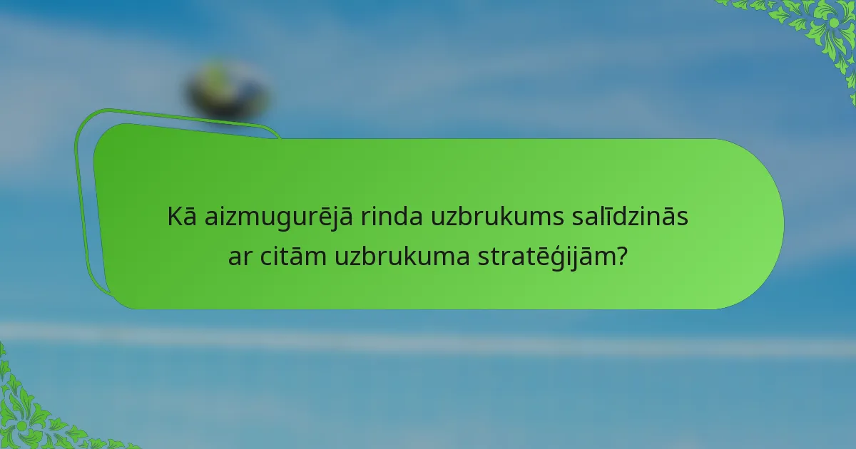 Kā aizmugurējā rinda uzbrukums salīdzinās ar citām uzbrukuma stratēģijām?