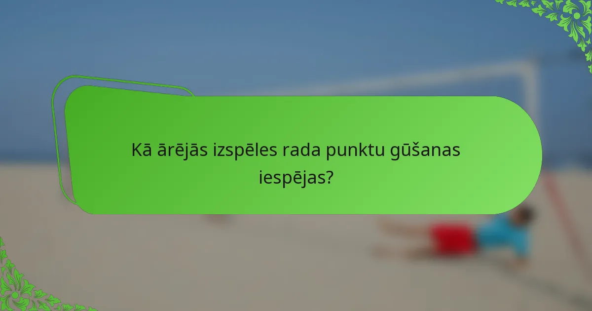 Kā ārējās izspēles rada punktu gūšanas iespējas?
