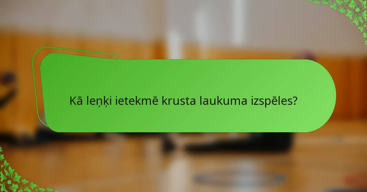 Kā leņķi ietekmē krusta laukuma izspēles?