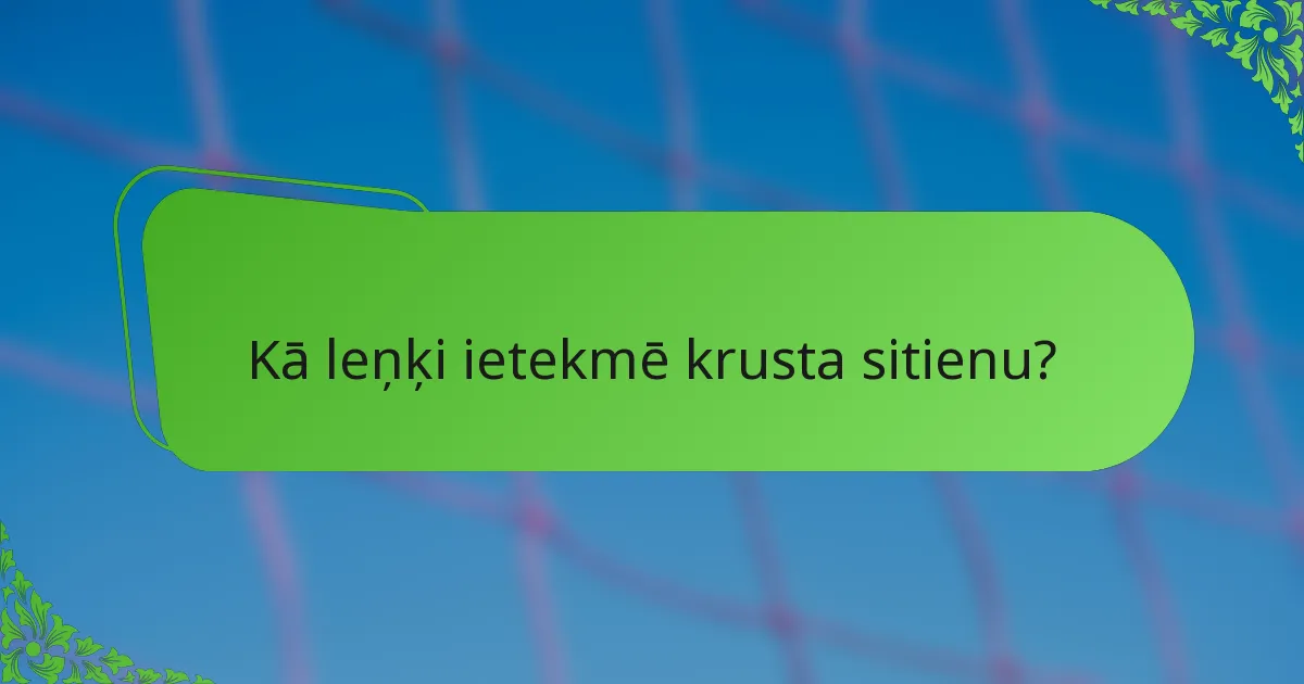 Kā leņķi ietekmē krusta sitienu?