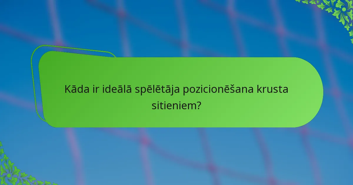 Kāda ir ideālā spēlētāja pozicionēšana krusta sitieniem?